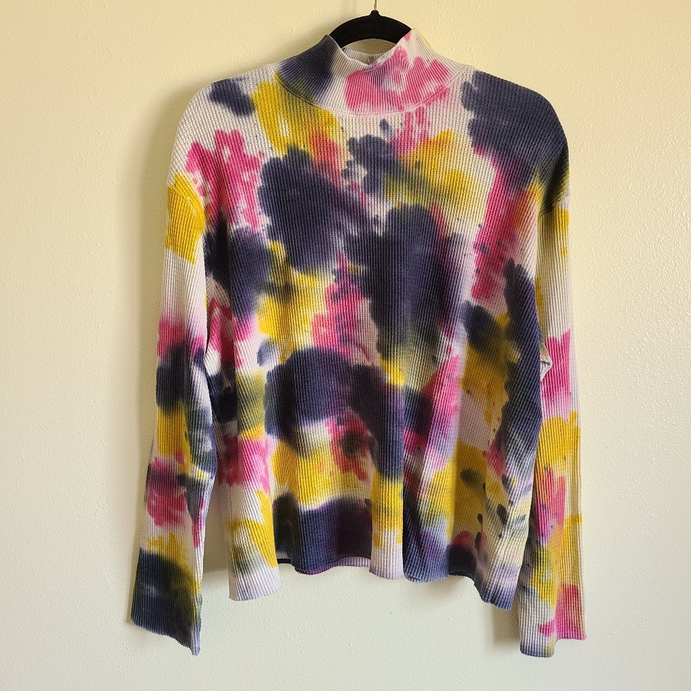 T.LA Anthropologie Tie Dye Waffle Knit Top - XL